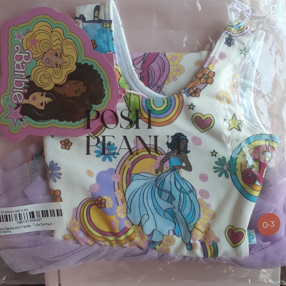Posh Peanut × Groovy Barbie and Friends Tulle Swimsuit - NIB - 0/3 Months
